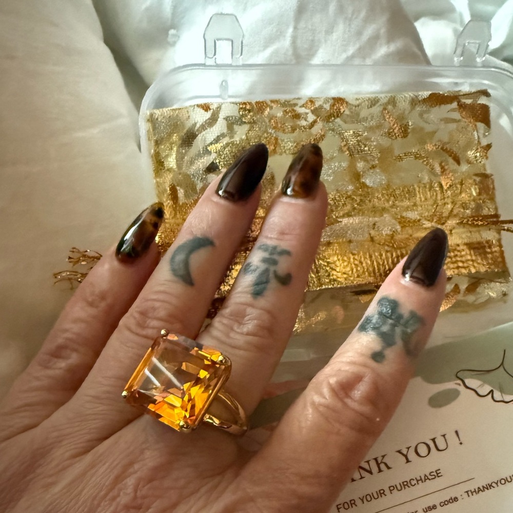 Gold and Orange Statement Ring